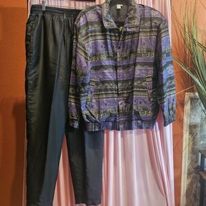Vintage Geometric Patterned Tracksuit